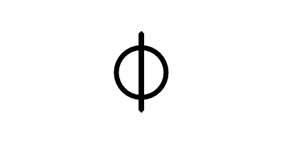 Phi Symbol Black on White